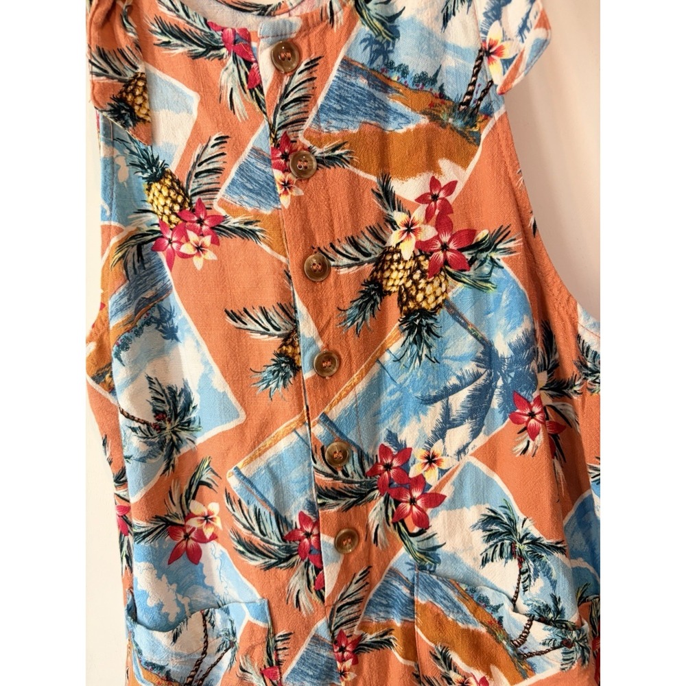 Jay Jays Tropical Hawaiian Romper AU 8 US 4 Pineapple Print Button Front - Picture 2 of 5